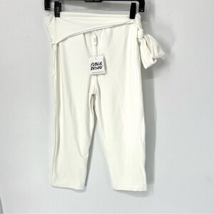 Public Desire NWT white Tie Waist capri Pants women’s UK 12